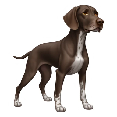 Brown German short haired pointer  with ticking sticker