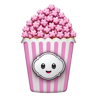 pink popcorn with cinema tickets sticker