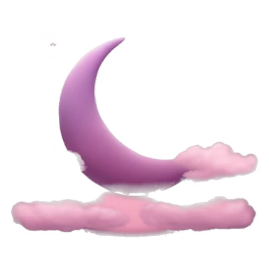 Crescent moon and pink clouds sticker