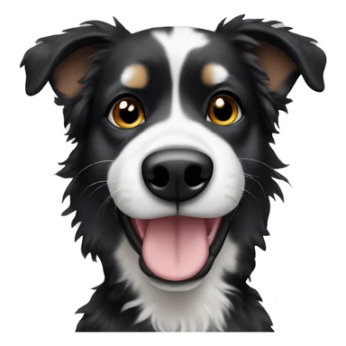 Black fur Aussie dog with white fur spot on head sticker