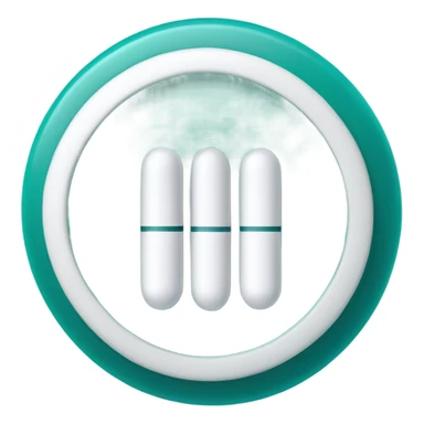 half teal half white medicine capsule sticker