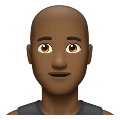 Short Black buz cut hair man with Wheatish almost white skin, Large hazel eyes, a medium-sized nose, and a medium-sized mouth.  sticker