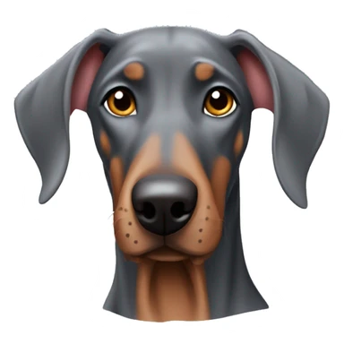 Gray Doberman floppy ears sticker
