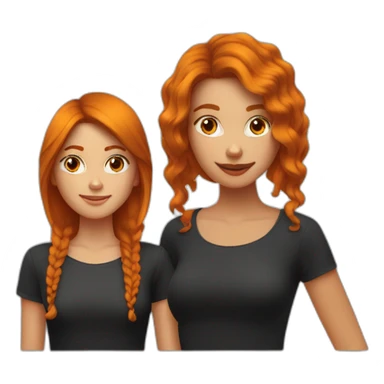 2 filles une cheveux roux long et une au cheveux noir court sticker