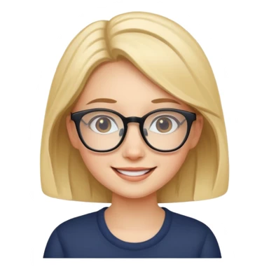 cute girl, glass, smart sticker