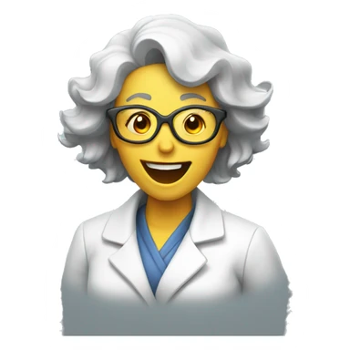 Mad scientist woman laughing  sticker