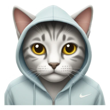 Cat wearing a nike hoodie sticker
