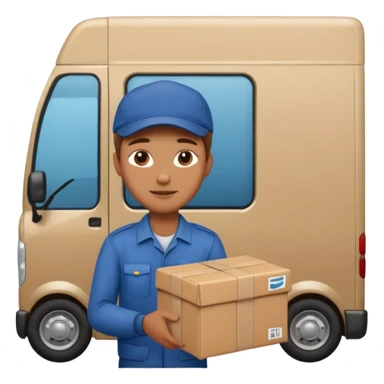 van driver with parcel,Delivery Crew sticker