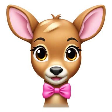 Bambi deer with a pink bow sticker