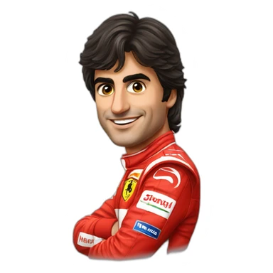 Carlos Sainz in a Ferrari F1 cars sticker