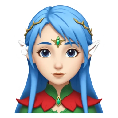 elf woman with blue hair sticker