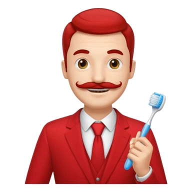hitler with toothbrush mustache and red suit sticker