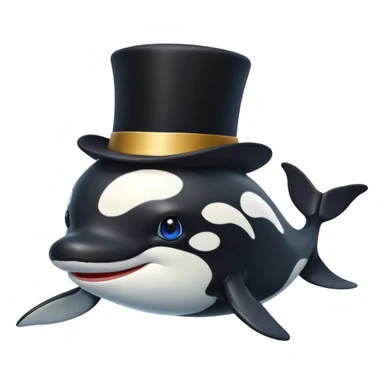 orca with a top hat sticker