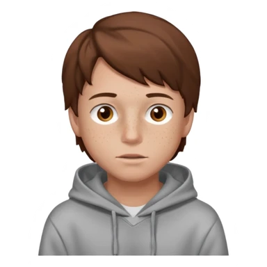 boy with glasses brown hair brown eyes freckles hoodie sticker