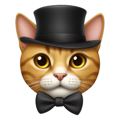 Cat wearing fake mustche  sticker