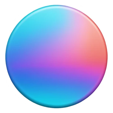 Credit coin in gradient of turquoise, blue, pink, purple, and coral as the main surface 3d sticker