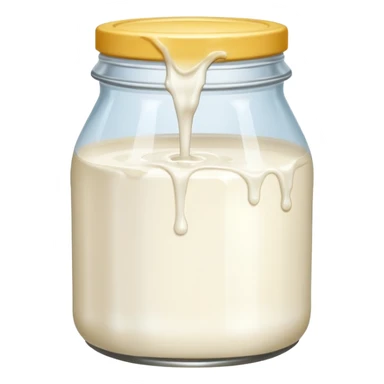 a jar of milk but the top is sticky and its dripping but theres no lit, and also no straw, I WANT IT TO BE VERY VERY MESSY sticker