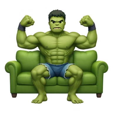 The hulk lifting a couch sticker