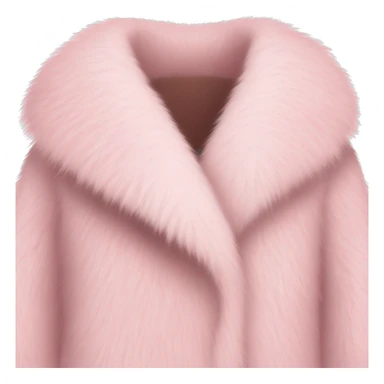 Long pale pink Pink fur coat sticker
