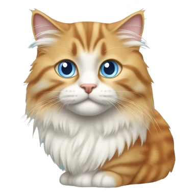 siberian cat with orange fur in the nose and ears, and light blue eyes sticker