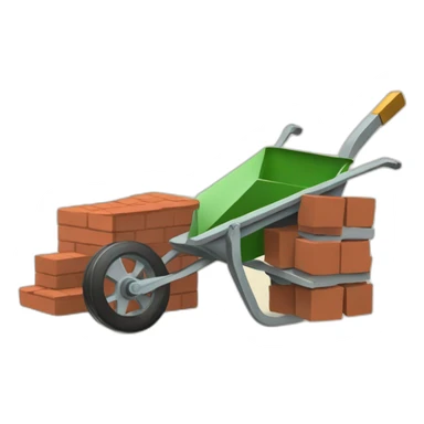 Portuguese with a wheelbarrow and bricks sticker