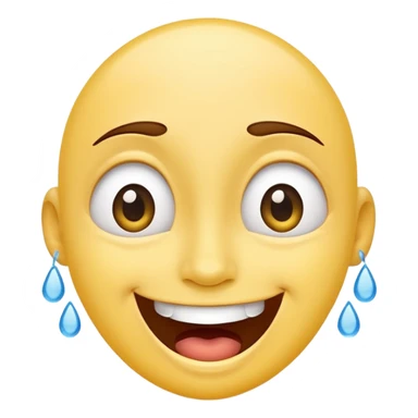 A joyful face emoji with wide eyes and a big smile, tears of laughter flowing.  sticker
