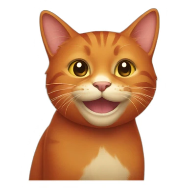 A red cat smiling  sticker