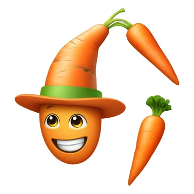 Carrot with hat sticker
