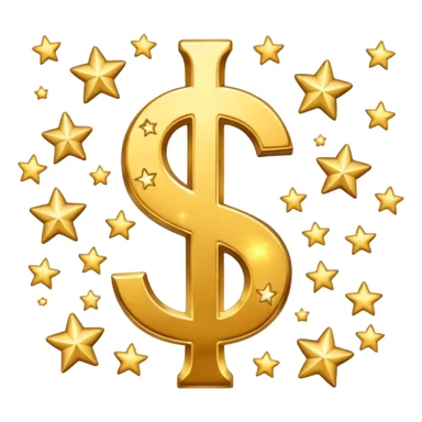 united states dollar sign with stars and hearts and sparkles sticker