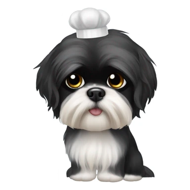 Black Shih tzu as hair stylist sticker