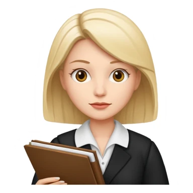 female lawyer reading a document sticker