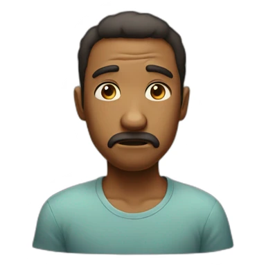 a cartoon character with a sad look on his face sticker