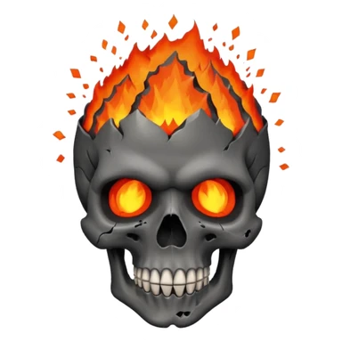 Skull who's upper side is exploded with an volcano eruption in his mind sticker
