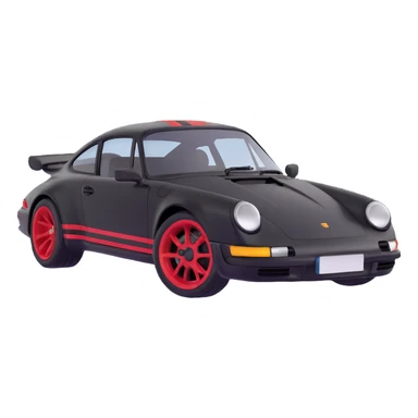 Black Porsche 911 with red details sticker