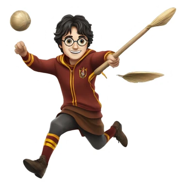 Harry Potter playing quidditch sticker