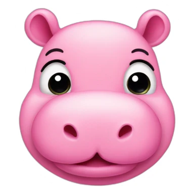 cute pink hippo winking with one eye closed sticker