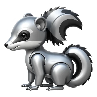 robo skunk with bacteria android emoji sticker