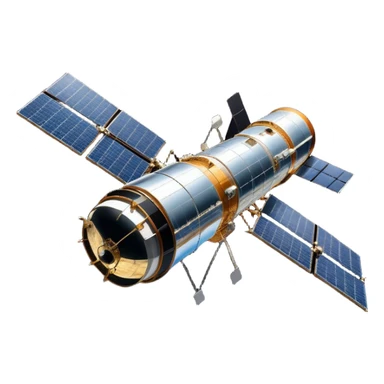  Cinematic Realistic Hubble Space Telescope – A majestic, ultra-detailed rendering of the Hubble Telescope floating above Earth. Its reflective metallic surface and vast solar panels stretch into the darkness, while the lens is pointed outward, capturing the mysteries of the cosmos. sticker