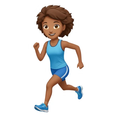 brown skinned female running out of door sticker