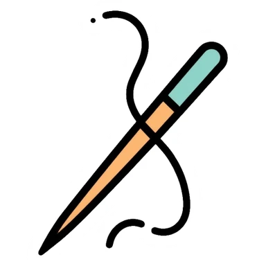 sewing needle with thread sticker