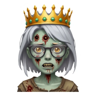 crowned woman zombie with glasses sticker