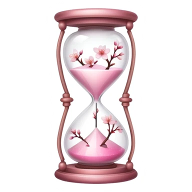 Pink pastel and white gradient Cherry Blossom hourglass sticker