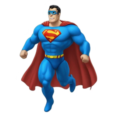 robot flying disguised as superman sticker