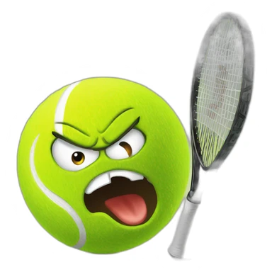 angry tennis ball sticker