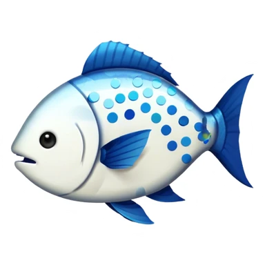 white colored pixel fish confetti cute sticker