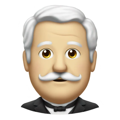 white elderly fat man with a mustache in a 19th century suit sticker