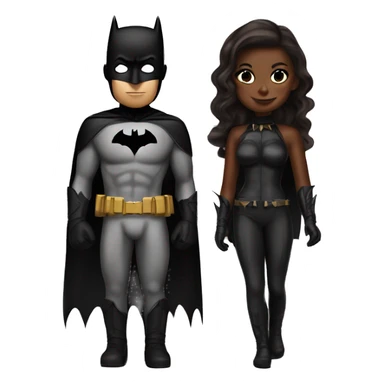 Batman and catwoman brown skin  sticker