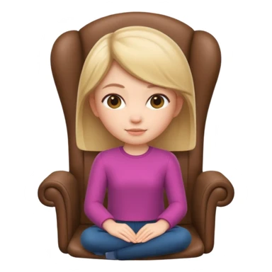 Memoji girl sitting on a chair from back sticker