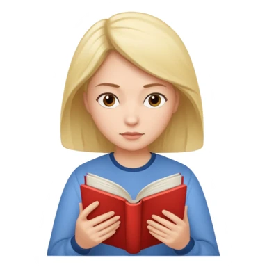 woman reading book sticker