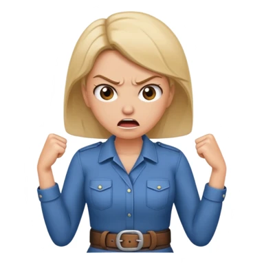 mom with a belt in her hands and an angry expression on her facd sticker